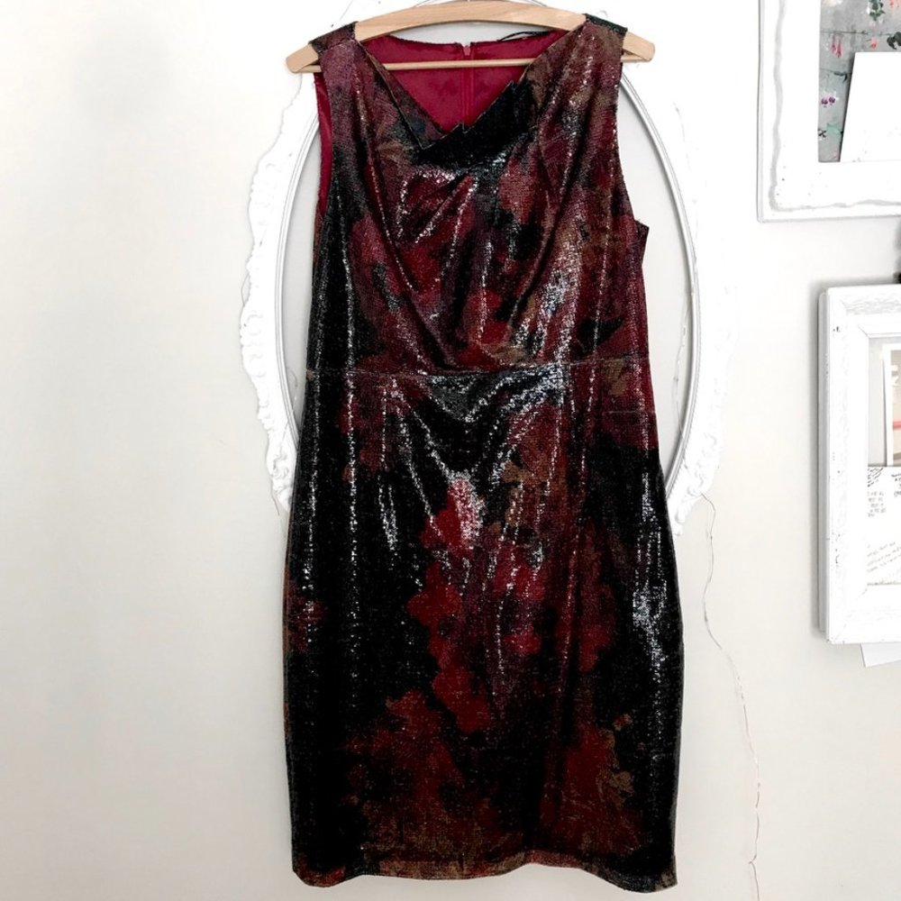 Elie Tahari black sequin mini dress